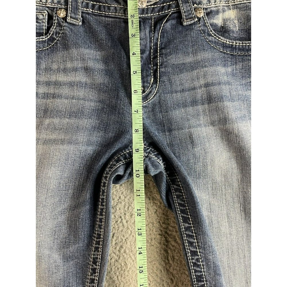 Miss Me Jeans Womens Size 32 Blue Signature Skinny Embellished Denim Ladies Pant - Picture 8 of 12